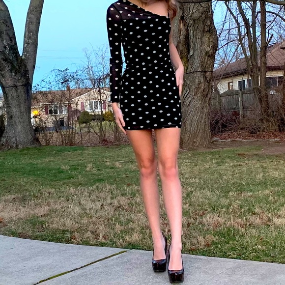 Material Girl Dresses & Skirts - Sexy NWOT Black & White Polka Dot Dress